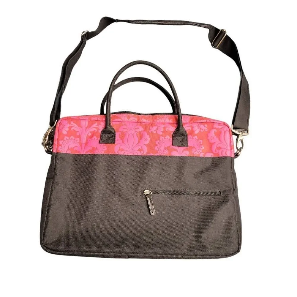 Jacqueline Savage McFee Jack!e Floral Cushioned Laptop Tablet Briefcase Bag